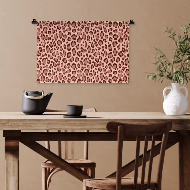 Luipaard - Patroon - Roze Wandkleed katoen klein 269 -sfeer6