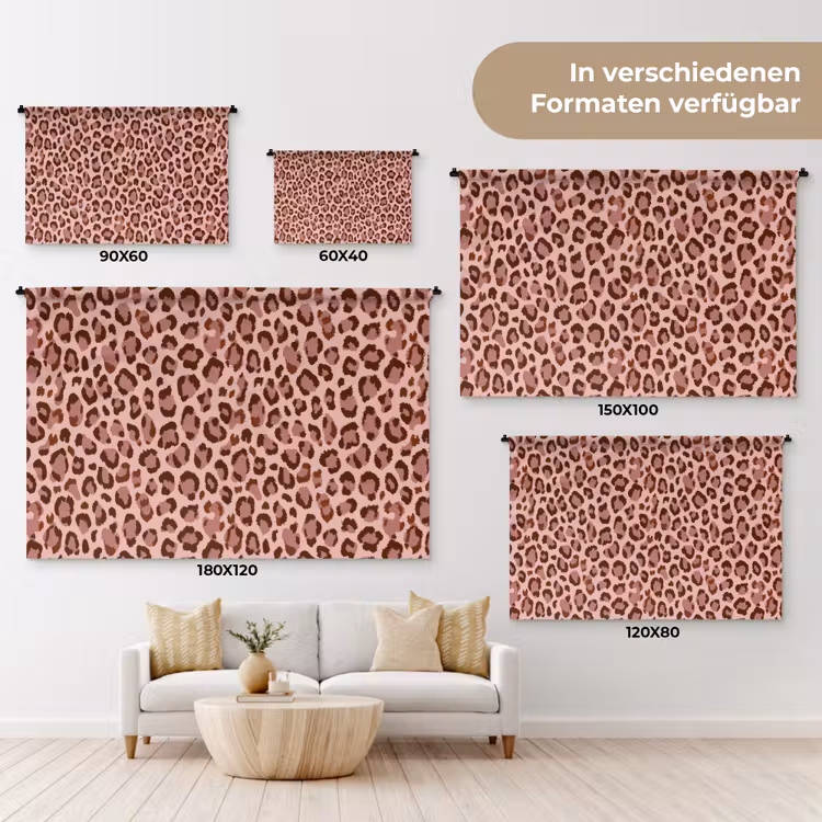 Luipaard - Patroon - Roze Wandkleed katoen klein 269 -tsfeer8_DE