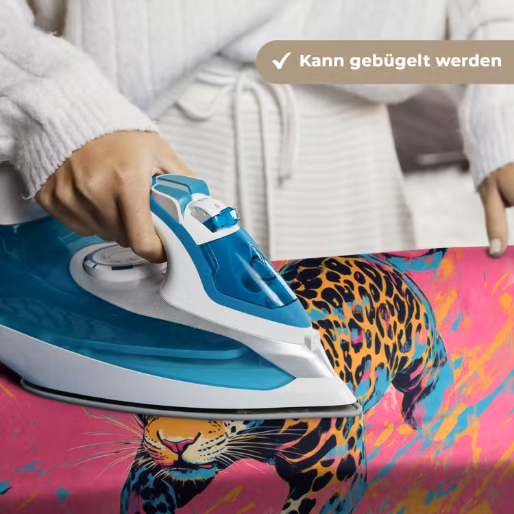 Luipaard - Roze - Oranje - Blauw - Verf Wandkleed katoen klein -tsfeer9_DE