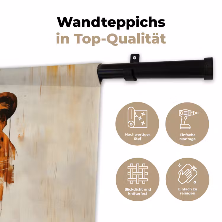 Luipaard - Symmetrisch - Strepen Wandkleed katoen klein -tsfeer2_DE