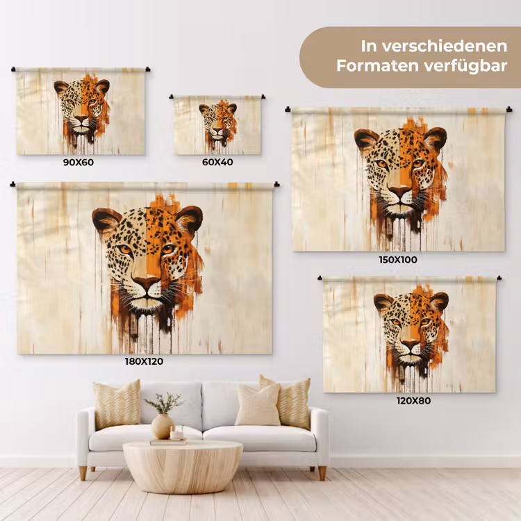 Luipaard - Symmetrisch - Strepen Wandkleed katoen klein -tsfeer8_DE