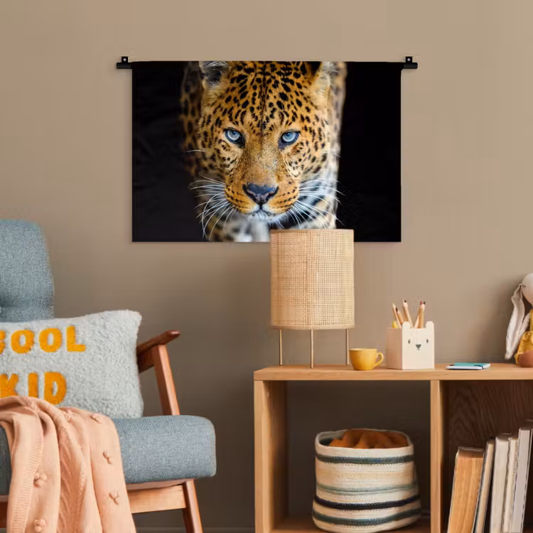 Luipaard - Dieren - Portret - Wilde dieren - Zwart Wandkleed katoen klein -wsfeer4_kind