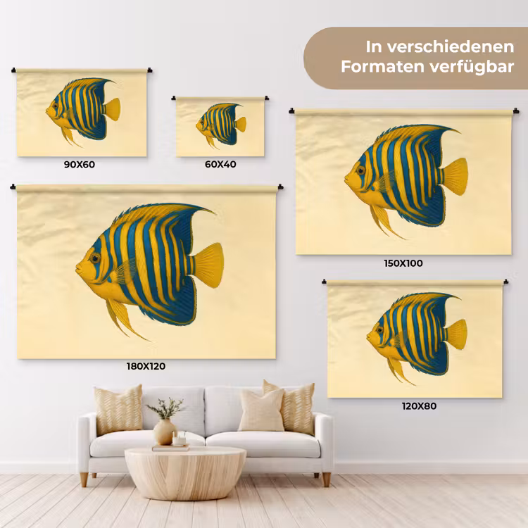 Felgeel - Vis - Strepen - Vinnen Wandkleed katoen klein -tsfeer8_DE