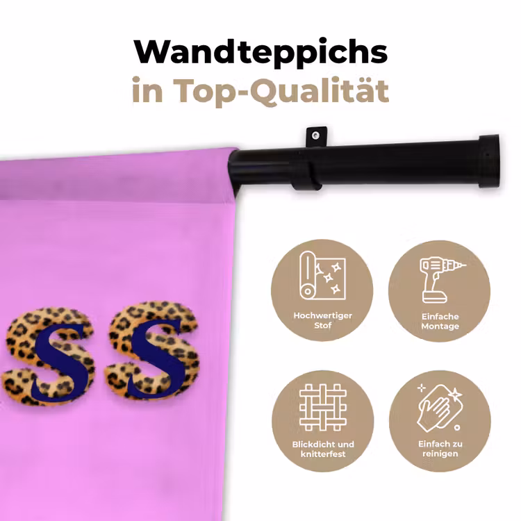 Felroze - Badass - Panterprint - Schaduw Wandkleed katoen klein -tsfeer2_DE