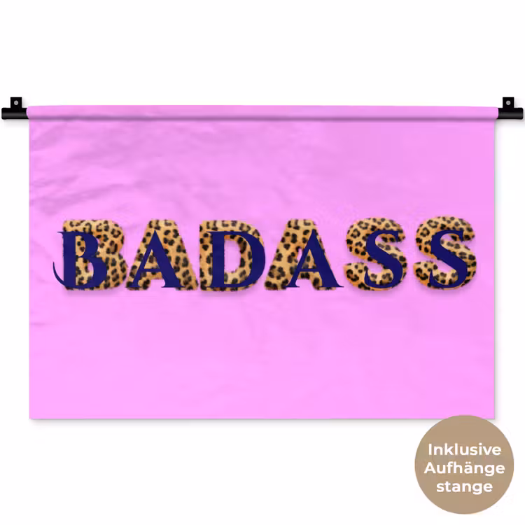 Felroze - Badass - Panterprint - Schaduw Wandkleed katoen klein -t3d_DE