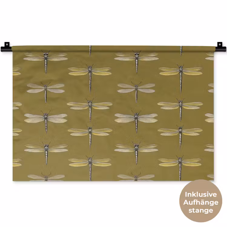 Libellen - Patroon - Groen Wandkleed katoen klein 269 -t3d_DE