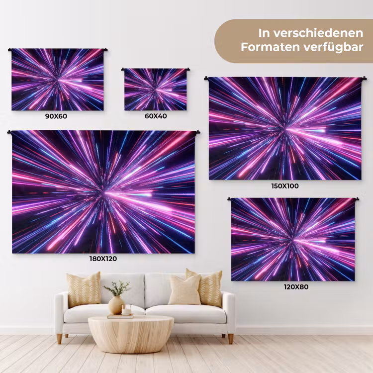 Lichtsnelheid - Ruimte - Roze - Paars Wandkleed katoen klein -tsfeer8_DE