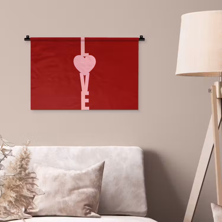 Love - Hart - Rood Wandkleed katoen klein -sfeer4