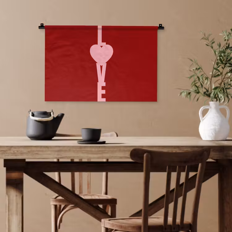 Love - Hart - Rood Wandkleed katoen klein -sfeer6
