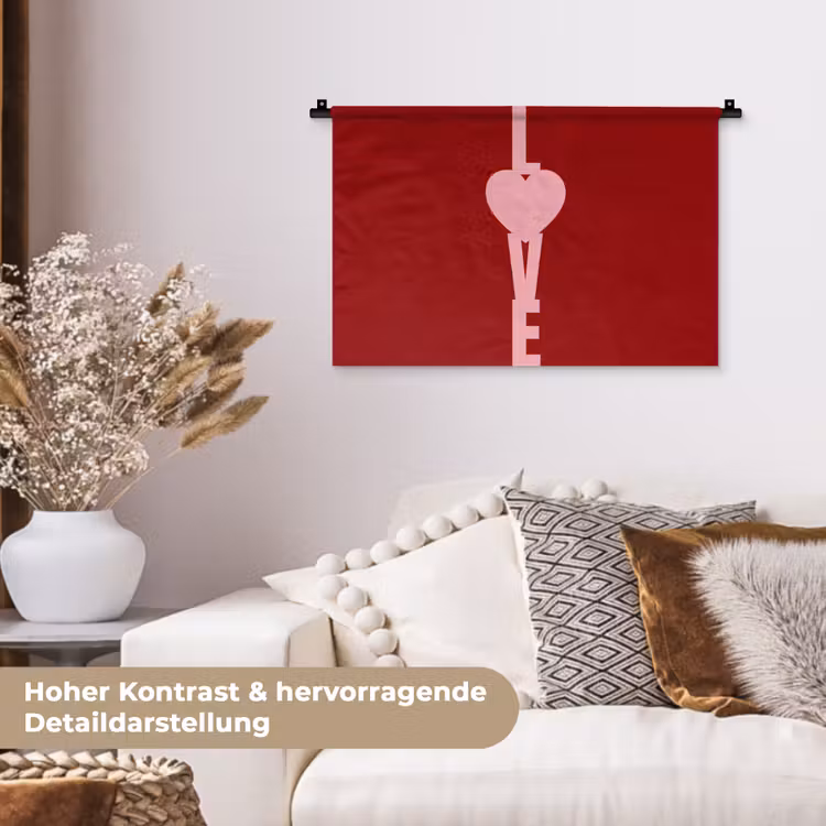 Love - Hart - Rood Wandkleed katoen klein -tsfeer1_DE