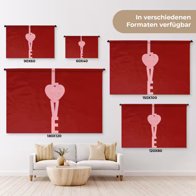 Love - Hart - Rood Wandkleed katoen klein -tsfeer8_DE