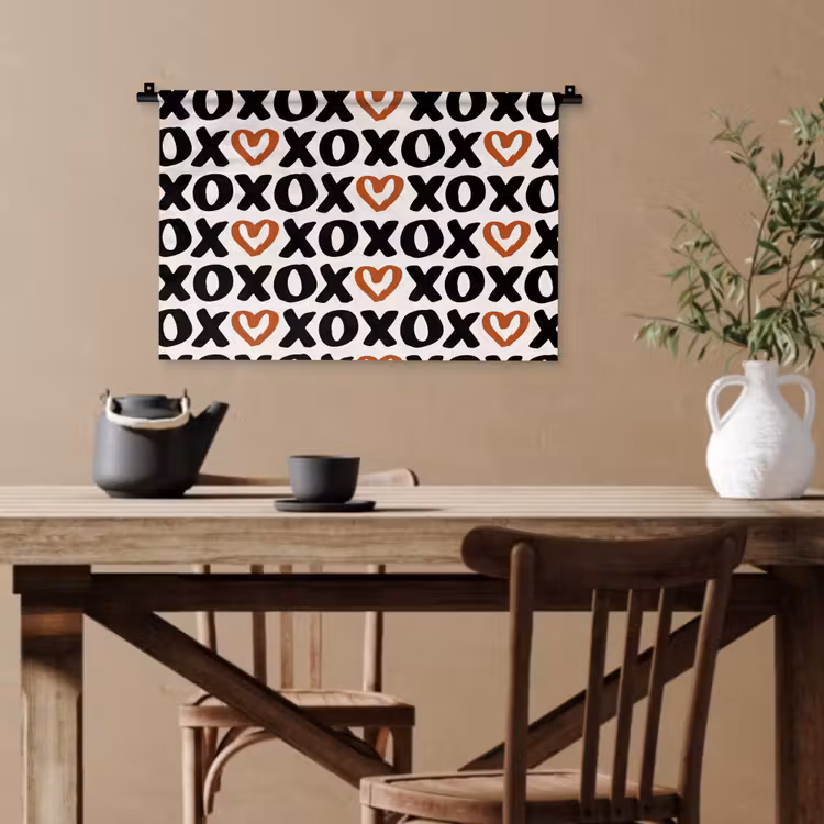 Liefde - Patroon - Typografie Wandkleed katoen klein 269 -sfeer6