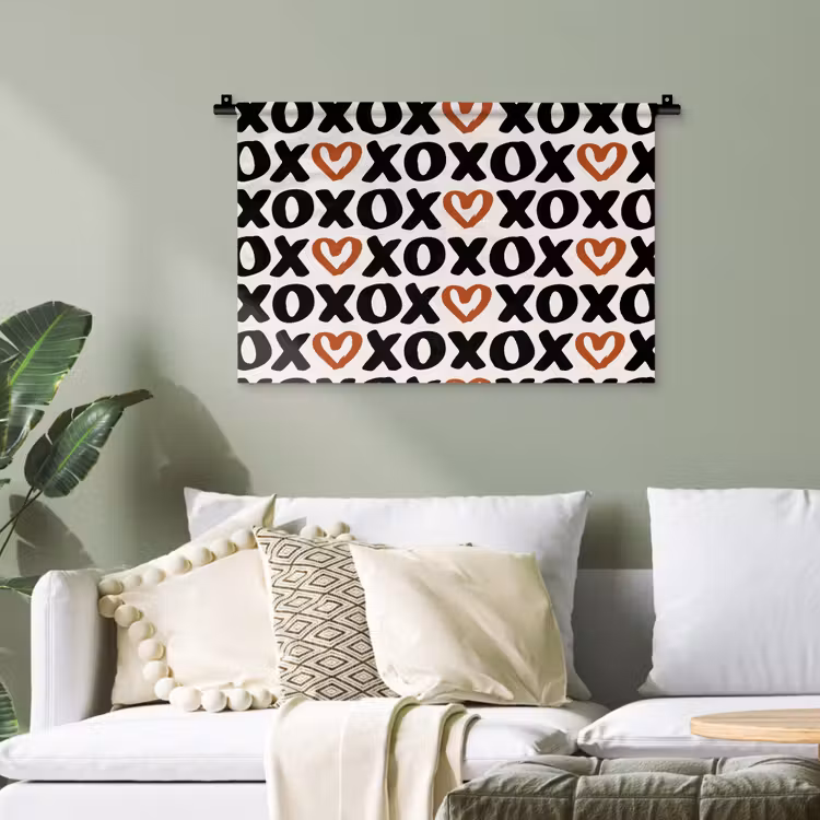 Liefde - Patroon - Typografie Wandkleed katoen klein 269 -sfeer7