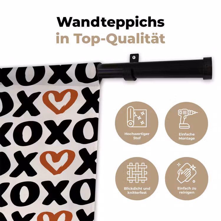Liefde - Patroon - Typografie Wandkleed katoen klein 269 -tsfeer2_DE