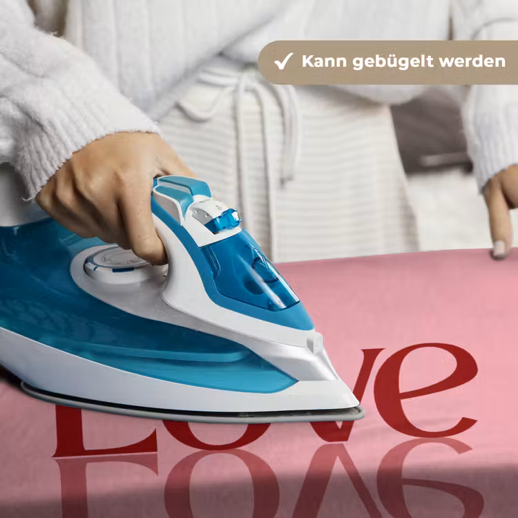 Love - Roze - Spiegeling Wandkleed katoen klein -tsfeer9_DE