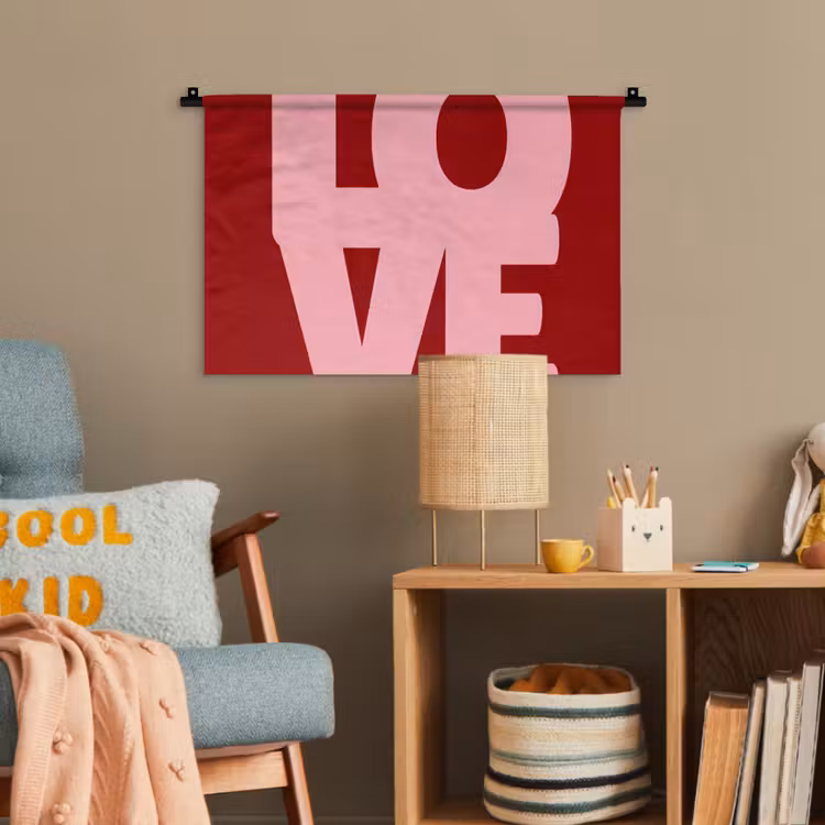 Love - Rood - Blokletters Wandkleed katoen klein -wsfeer4_kind