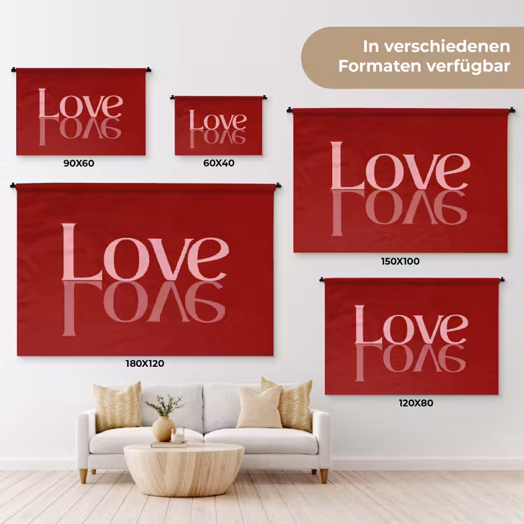 Love - Spiegeling - Rood Wandkleed katoen klein -tsfeer8_DE