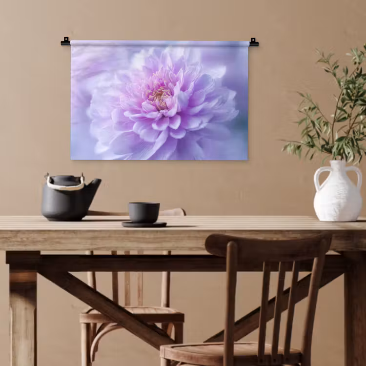Paars - Dahlia - Dromerig Wandkleed katoen klein -sfeer6