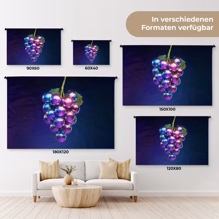 Paars - Disco - Feest - Druif Wandkleed katoen klein -tsfeer8_DE