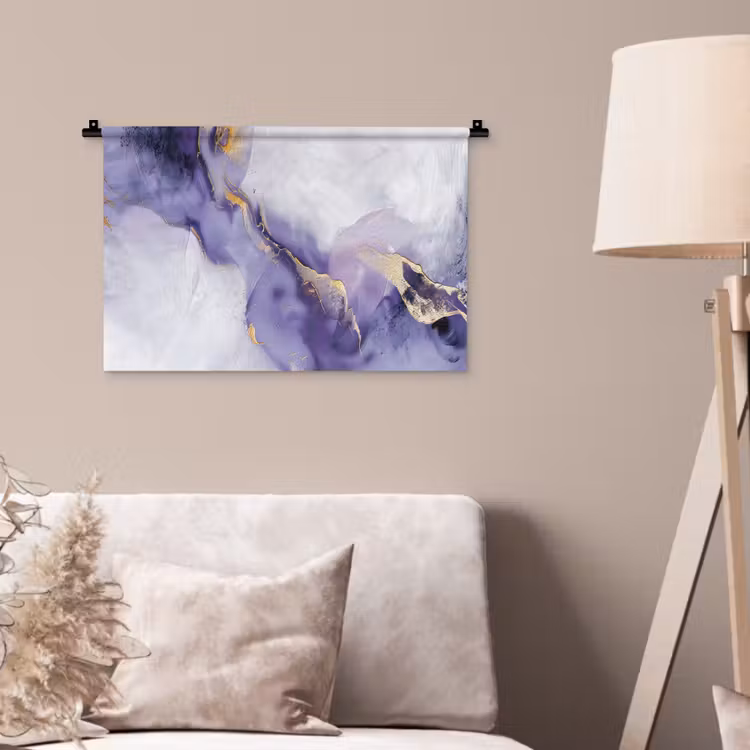 Paars - Modern - Marmer - Abstract Wandkleed katoen klein -sfeer4