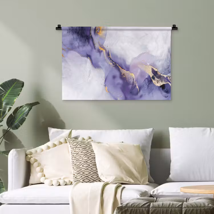 Paars - Modern - Marmer - Abstract Wandkleed katoen klein -sfeer7