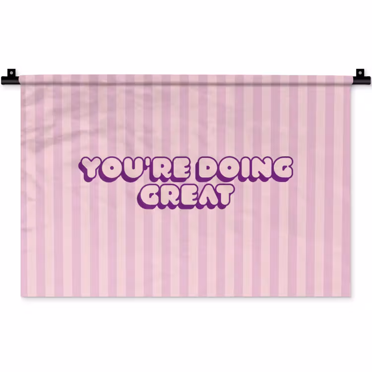 Paars - Strepen - You're doing great - Schaduw Wandkleed katoen klein -zz3d