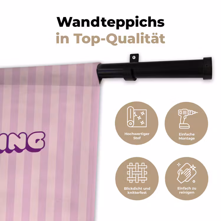 Paars - Strepen - You're doing great - Schaduw Wandkleed katoen klein -tsfeer2_DE