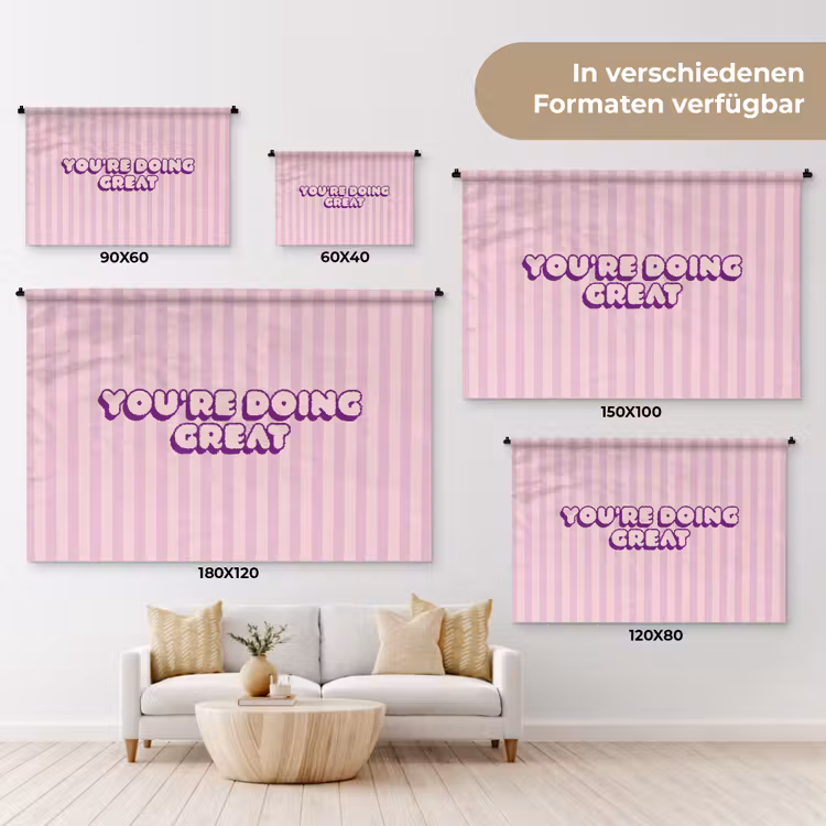 Paars - Strepen - You're doing great - Schaduw Wandkleed katoen klein -tsfeer8_DE