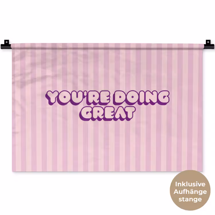 Paars - Strepen - You're doing great - Schaduw Wandkleed katoen klein -t3d_DE