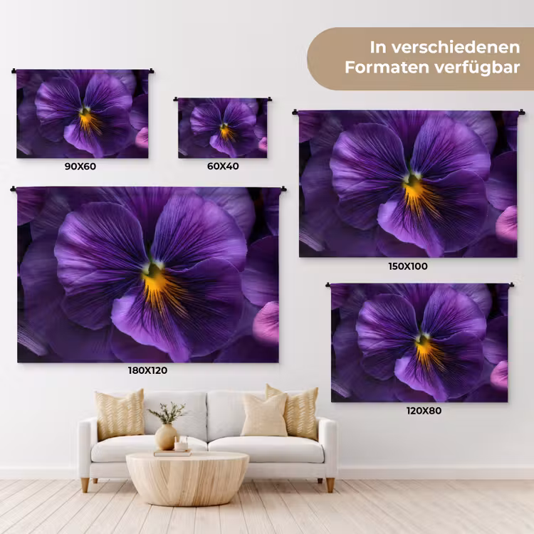 Paars - Viool - Diepte Wandkleed katoen klein -tsfeer8_DE