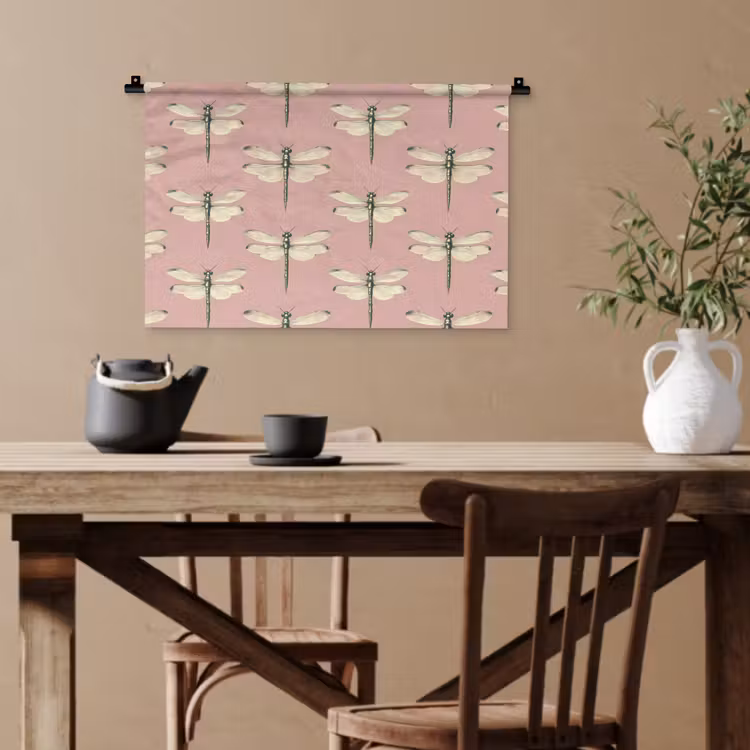 Lillibellen - Patroon - Roze Wandkleed katoen klein 269 -sfeer6