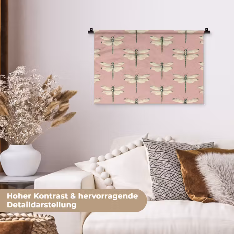 Lillibellen - Patroon - Roze Wandkleed katoen klein 269 -tsfeer1_DE