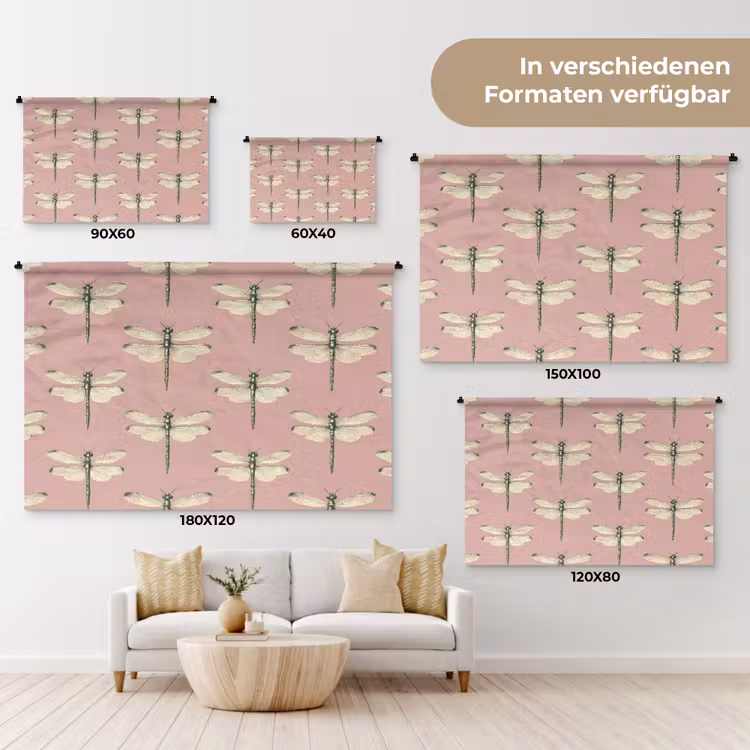 Lillibellen - Patroon - Roze Wandkleed katoen klein 269 -tsfeer8_DE
