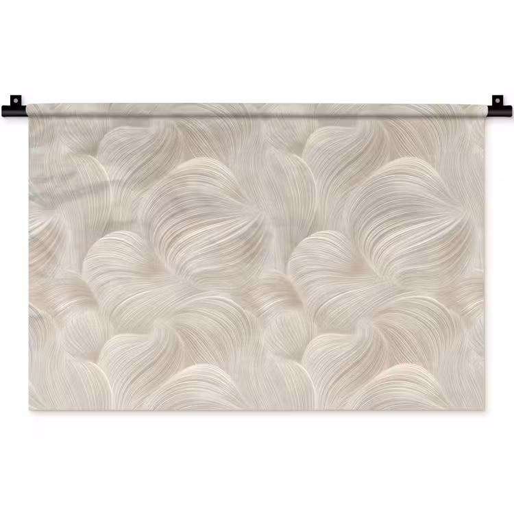 Lijnen - Waaier - Beige Wandkleed katoen klein 269 -zz3d