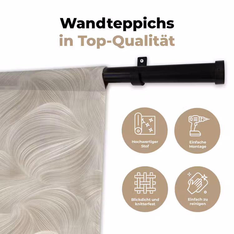 Lijnen - Waaier - Beige Wandkleed katoen klein 269 -tsfeer2_DE