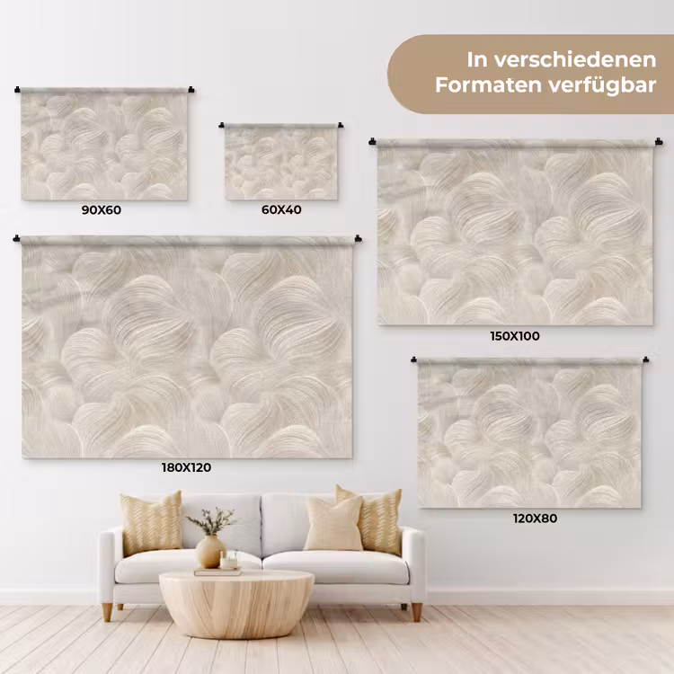Lijnen - Waaier - Beige Wandkleed katoen klein 269 -tsfeer8_DE