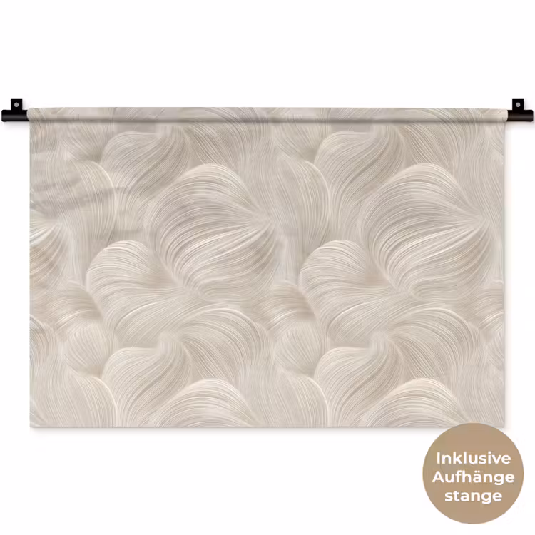 Lijnen - Waaier - Beige Wandkleed katoen klein 269 -t3d_DE