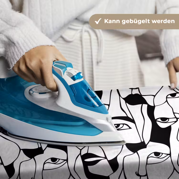 Lijnen - Gezichten - Zwart - Wit Wandkleed katoen klein 269 -tsfeer9_DE