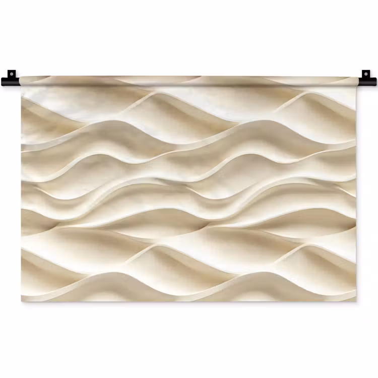 Lijnen - Golvend - Crème Wandkleed katoen klein 269 -zz3d