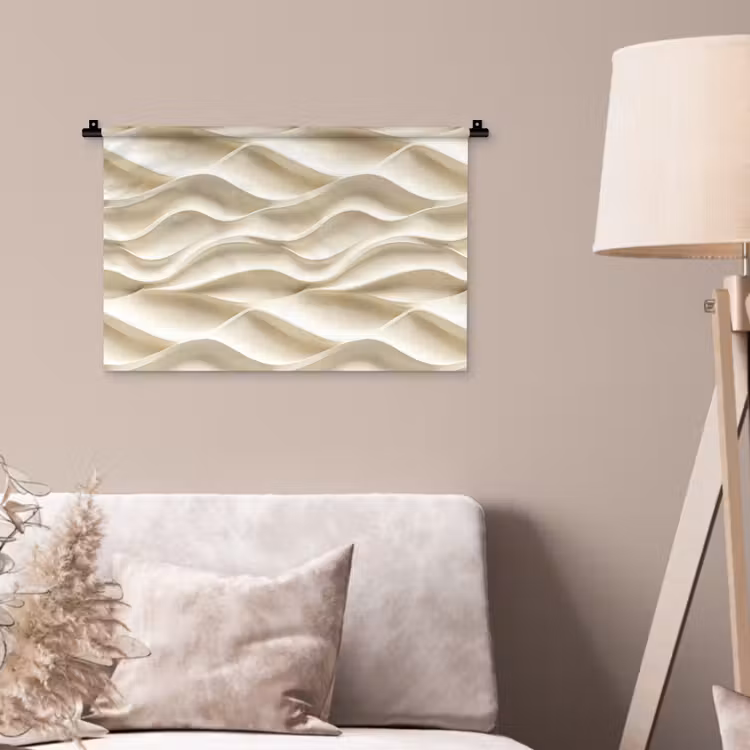 Lijnen - Golvend - Crème Wandkleed katoen klein 269 -sfeer4