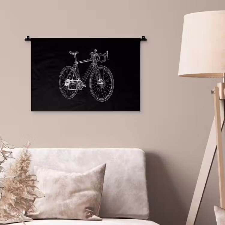 Lijnen - Illustratie - Wit Wandkleed katoen klein -sfeer4