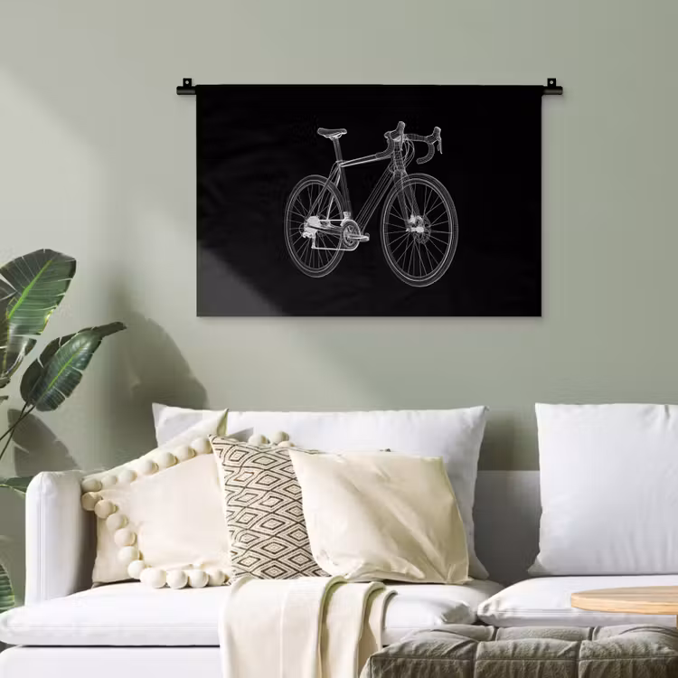 Lijnen - Illustratie - Wit Wandkleed katoen klein -sfeer7