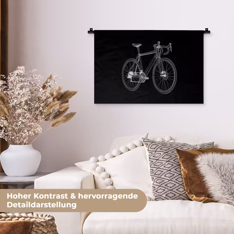 Lijnen - Illustratie - Wit Wandkleed katoen klein -tsfeer1_DE