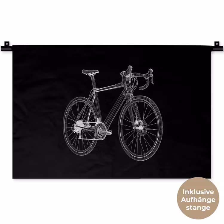 Lijnen - Illustratie - Wit Wandkleed katoen klein -t3d_DE