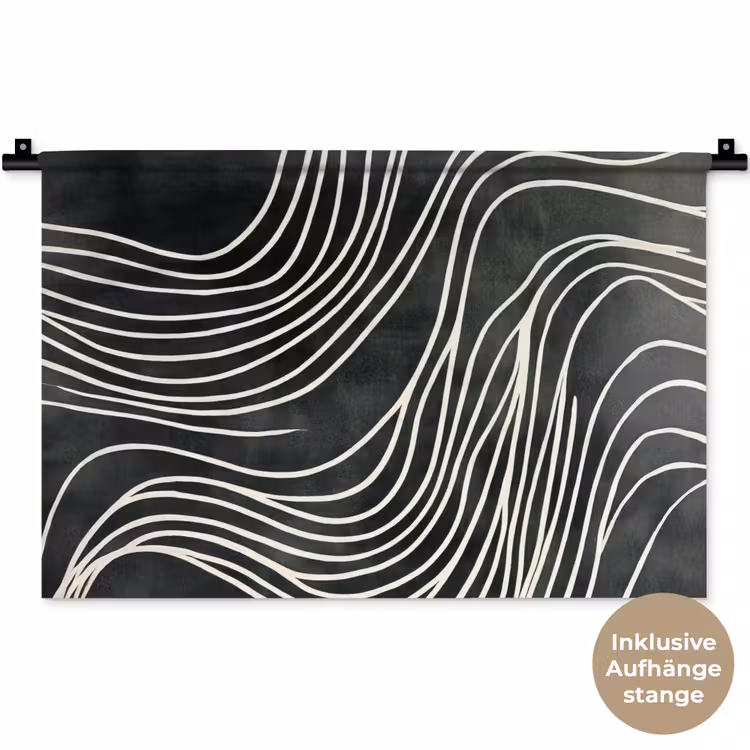 Lijnen - Patroon - Abstract - Wit Wandkleed katoen klein -t3d_DE