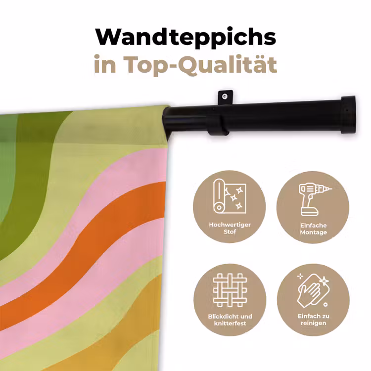 Lijnen - Pasteltinten - Golvend Wandkleed katoen klein -tsfeer2_DE