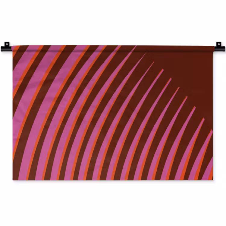 Lijnen - Rood - Beweging Wandkleed katoen klein -zz3d