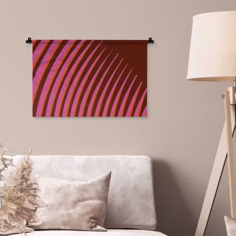 Lijnen - Rood - Beweging Wandkleed katoen klein -sfeer4