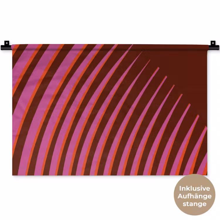 Lijnen - Rood - Beweging Wandkleed katoen klein -t3d_DE