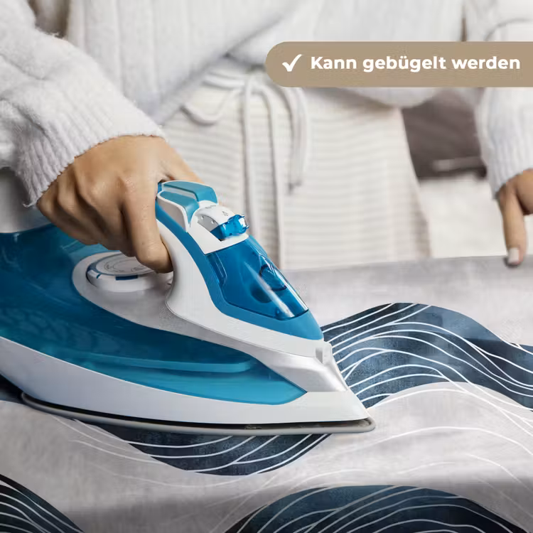 Lijnen - Golven - Abstract - Blauw Wandkleed katoen klein -tsfeer9_DE